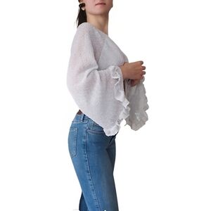 Urban Outfetters Crop Top Shrug Long Sleeve Light Gray Tie-Front Sz.S-L